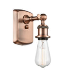 516-1W-AC 1-Light 4.5" Antique Copper Sconce - Bare Bulb - LED Bulb - Dimmensions: 4.5 x 5.5 x 7 - Glass Up or Down: Yes
