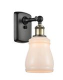 516-1W-BAB-G391 1-Light 4.5" Black Antique Brass Sconce - White Ellery Glass - LED Bulb - Dimmensions: 4.5 x 6.5 x 9 - Glass Up or Down: Yes