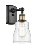 516-1W-BAB-G392 1-Light 4.5" Black Antique Brass Sconce - Clear Ellery Glass - LED Bulb - Dimmensions: 4.5 x 6.5 x 9 - Glass Up or Down: Yes