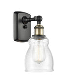516-1W-BAB-G394 1-Light 4.5" Black Antique Brass Sconce - Seedy Ellery Glass - LED Bulb - Dimmensions: 4.5 x 6.5 x 9 - Glass Up or Down: Yes
