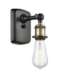 516-1W-BAB 1-Light 4.5" Black Antique Brass Sconce - Bare Bulb - LED Bulb - Dimmensions: 4.5 x 5.5 x 7 - Glass Up or Down: Yes