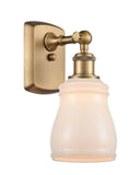 516-1W-BB-G391 1-Light 4.5" Brushed Brass Sconce - White Ellery Glass - LED Bulb - Dimmensions: 4.5 x 6.5 x 9 - Glass Up or Down: Yes