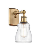 516-1W-BB-G392 1-Light 4.5" Brushed Brass Sconce - Clear Ellery Glass - LED Bulb - Dimmensions: 4.5 x 6.5 x 9 - Glass Up or Down: Yes