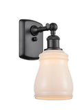516-1W-BK-G391 1-Light 4.5" Matte Black Sconce - White Ellery Glass - LED Bulb - Dimmensions: 4.5 x 6.5 x 9 - Glass Up or Down: Yes