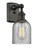 516-1W-OB-G257 1-Light 5" Oil Rubbed Bronze Sconce - Charcoal Caledonia Glass - LED Bulb - Dimmensions: 5 x 6.5 x 12 - Glass Up or Down: Yes