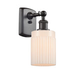 516-1W-OB-G341 1-Light 4.5" Oil Rubbed Bronze Sconce - Matte White Hadley Glass - LED Bulb - Dimmensions: 4.5 x 6.5 x 9 - Glass Up or Down: Yes