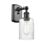 516-1W-OB-G342 1-Light 4.5" Oil Rubbed Bronze Sconce - Clear Hadley Glass - LED Bulb - Dimmensions: 4.5 x 6.5 x 9 - Glass Up or Down: Yes