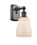 516-1W-OB-G391 1-Light 4.5" Oil Rubbed Bronze Sconce - White Ellery Glass - LED Bulb - Dimmensions: 4.5 x 6.5 x 9 - Glass Up or Down: Yes