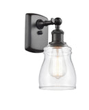 516-1W-OB-G392 1-Light 4.5" Oil Rubbed Bronze Sconce - Clear Ellery Glass - LED Bulb - Dimmensions: 4.5 x 6.5 x 9 - Glass Up or Down: Yes