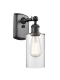 516-1W-OB-G802 1-Light 3.875" Oil Rubbed Bronze Sconce - Clear Clymer Glass - LED Bulb - Dimmensions: 3.875 x 6 x 12 - Glass Up or Down: Yes
