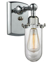 Innovations Lighting 516-1W-PC-232-CL Polished Chrome Kingsbury 1-Light Sconce - Clear Kingsbury Glass - Choice Of 60 Watt Incandescent or 3.5 Watt LED Vintage Dimmable Bulb Included