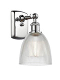 516-1W-PC-G382 1-Light 6" Polished Chrome Sconce - Clear Castile Glass - LED Bulb - Dimmensions: 6 x 7.5 x 11 - Glass Up or Down: Yes