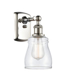 516-1W-PN-G392 1-Light 4.5" Polished Nickel Sconce - Clear Ellery Glass - LED Bulb - Dimmensions: 4.5 x 6.5 x 9 - Glass Up or Down: Yes