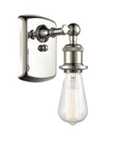 516-1W-PN 1-Light 4.5" Polished Nickel Sconce - Bare Bulb - LED Bulb - Dimmensions: 4.5 x 5.5 x 7 - Glass Up or Down: Yes