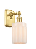 516-1W-SG-G341 1-Light 4.5" Satin Gold Sconce - Matte White Hadley Glass - LED Bulb - Dimmensions: 4.5 x 6.5 x 9 - Glass Up or Down: Yes