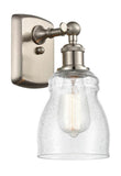516-1W-SN-G394 1-Light 4.5" Brushed Satin Nickel Sconce - Seedy Ellery Glass - LED Bulb - Dimmensions: 4.5 x 6.5 x 9 - Glass Up or Down: Yes