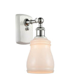 516-1W-WPC-G391 1-Light 4.5" White and Polished Chrome Sconce - White Ellery Glass - LED Bulb - Dimmensions: 4.5 x 6.5 x 9 - Glass Up or Down: Yes