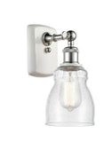 516-1W-WPC-G394 1-Light 4.5" White and Polished Chrome Sconce - Seedy Ellery Glass - LED Bulb - Dimmensions: 4.5 x 6.5 x 9 - Glass Up or Down: Yes