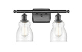 516-2W-OB-G394 2-Light 16" Oil Rubbed Bronze Bath Vanity Light - Seedy Ellery Glass - LED Bulb - Dimmensions: 16 x 6.5 x 9 - Glass Up or Down: Yes