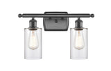 516-2W-OB-G802 2-Light 16" Oil Rubbed Bronze Bath Vanity Light - Clear Clymer Glass - LED Bulb - Dimmensions: 16 x 6 x 12 - Glass Up or Down: Yes