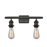 516-2W-OB 2-Light 16" Oil Rubbed Bronze Bath Vanity Light - Bare Bulb - LED Bulb - Dimmensions: 16 x 6 x 7 - Glass Up or Down: Yes