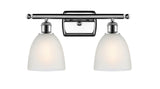 516-2W-PC-G381 2-Light 16" Polished Chrome Bath Vanity Light - White Castile Glass - LED Bulb - Dimmensions: 16 x 7.5 x 11 - Glass Up or Down: Yes