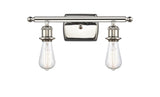 516-2W-PN 2-Light 16" Polished Nickel Bath Vanity Light - Bare Bulb - LED Bulb - Dimmensions: 16 x 6 x 7 - Glass Up or Down: Yes