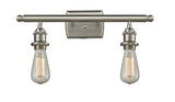 516-2W-SN 2-Light 16" Brushed Satin Nickel Bath Vanity Light - Bare Bulb - LED Bulb - Dimmensions: 16 x 6 x 7 - Glass Up or Down: Yes