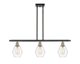 516-3I-BAB-G652-6 3-Light 36" Black Antique Brass Island Light - Clear Cindyrella 6" Glass - LED Bulb - Dimmensions: 36 x 6 x 10.75<br>Minimum Height : 19.75<br>Maximum Height : 43.75 - Sloped Ceiling Compatible: Yes