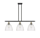 516-3I-BAB-GBD-94 3-Light 36" Black Antique Brass Island Light - Seedy Ballston Dome Glass - LED Bulb - Dimmensions: 36 x 9 x 12.75<br>Minimum Height : 21.75<br>Maximum Height : 45.75 - Sloped Ceiling Compatible: Yes
