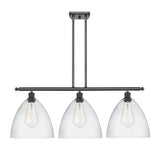 516-3I-BK-GBD-124 3-Light 38.5" Matte Black Island Light - Seedy Ballston Dome Glass - LED Bulb - Dimmensions: 38.5 x 12 x 14.25<br>Minimum Height : 23.25<br>Maximum Height : 47.25 - Sloped Ceiling Compatible: Yes
