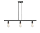 516-3I-BK 3-Light 36" Matte Black Island Light - Bare Bulb - LED Bulb - Dimmensions: 36 x 2.125 x 5<br>Minimum Height : 13.375<br>Maximum Height : 37.375 - Sloped Ceiling Compatible: Yes