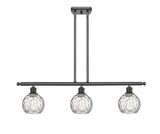 516-3I-OB-G1215-6 3-Light 36" Oil Rubbed Bronze Island Light - Clear Athens Water Glass 6" Glass - LED Bulb - Dimmensions: 36 x 7 x 9<br>Minimum Height : 20.375<br>Maximum Height : 44.375 - Sloped Ceiling Compatible: Yes