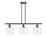 516-3I-OB-G1215-8 3-Light 36" Oil Rubbed Bronze Island Light - Clear Athens Water Glass 8" Glass - LED Bulb - Dimmensions: 36 x 8 x 11<br>Minimum Height : 20.375<br>Maximum Height : 44.375 - Sloped Ceiling Compatible: Yes