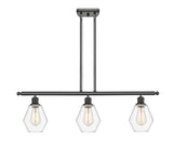 516-3I-OB-G652-6 3-Light 36" Oil Rubbed Bronze Island Light - Clear Cindyrella 6" Glass - LED Bulb - Dimmensions: 36 x 6 x 10.75<br>Minimum Height : 19.75<br>Maximum Height : 43.75 - Sloped Ceiling Compatible: Yes