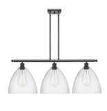 516-3I-OB-GBD-124 3-Light 38.5" Oil Rubbed Bronze Island Light - Seedy Ballston Dome Glass - LED Bulb - Dimmensions: 38.5 x 12 x 14.25<br>Minimum Height : 23.25<br>Maximum Height : 47.25 - Sloped Ceiling Compatible: Yes