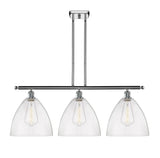 516-3I-PC-GBD-124 3-Light 38.5" Polished Chrome Island Light - Seedy Ballston Dome Glass - LED Bulb - Dimmensions: 38.5 x 12 x 14.25<br>Minimum Height : 23.25<br>Maximum Height : 47.25 - Sloped Ceiling Compatible: Yes