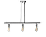 516-3I-PC 3-Light 36" Polished Chrome Island Light - Bare Bulb - LED Bulb - Dimmensions: 36 x 2.125 x 5<br>Minimum Height : 13.375<br>Maximum Height : 37.375 - Sloped Ceiling Compatible: Yes