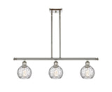 516-3I-PN-G1215-6 3-Light 36" Polished Nickel Island Light - Clear Athens Water Glass 6" Glass - LED Bulb - Dimmensions: 36 x 7 x 9<br>Minimum Height : 20.375<br>Maximum Height : 44.375 - Sloped Ceiling Compatible: Yes