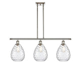 516-3I-PN-G372 3-Light 36" Polished Nickel Island Light - Clear Large Waverly Glass - LED Bulb - Dimmensions: 36 x 8 x 13<br>Minimum Height : 22.375<br>Maximum Height : 46.375 - Sloped Ceiling Compatible: Yes