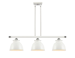 Innovations Lighting 516-3I-WPC-M14-WPC-LED 3-Light 36" White and Polished Chrome Island Light - White Adirondack Metal Shade - Dimmable Vintage LED LED Bulbs Included - Width: 36" Depth (Front to Back): 8.125" Height: 11 - Maximum  Height With Cord Or St
