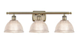 3-Light 26" Antique Brass Bath Vanity Light - Clear Arietta Glass LED