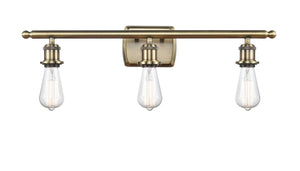 3-Light 26" Bare Bulb 3 Light Bath Vanity Light - Choice of Finish And Incandesent Or LED Bulbs