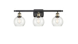 516-3W-BAB-G124-6 3-Light 26" Black Antique Brass Bath Vanity Light - Seedy Athens Glass - LED Bulb - Dimmensions: 26 x 7.125 x 9.375 - Glass Up or Down: Yes