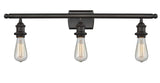 516-3W-OB 3-Light 26" Oil Rubbed Bronze Bath Vanity Light - Bare Bulb - LED Bulb - Dimmensions: 26 x 6 x 7 - Glass Up or Down: Yes