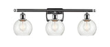 516-3W-PC-G124-6 3-Light 26" Polished Chrome Bath Vanity Light - Seedy Athens Glass - LED Bulb - Dimmensions: 26 x 7.125 x 9.375 - Glass Up or Down: Yes