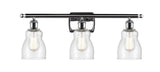 3-Light 26" Polished Chrome Bath Vanity Light - Seedy Ellery Glass - LED Bulbs Included