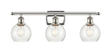 516-3W-PN-G124-6 3-Light 26" Polished Nickel Bath Vanity Light - Seedy Athens Glass - LED Bulb - Dimmensions: 26 x 7.125 x 9.375 - Glass Up or Down: Yes