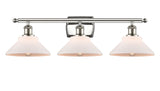 516-3W-PN-G131 3-Light 26" Polished Nickel Bath Vanity Light - Matte White Orwell Glass - LED Bulb - Dimmensions: 26 x 10 x 10 - Glass Up or Down: Yes
