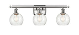 516-3W-SN-G124-6 3-Light 26" Brushed Satin Nickel Bath Vanity Light - Seedy Athens Glass - LED Bulb - Dimmensions: 26 x 7.125 x 9.375 - Glass Up or Down: Yes